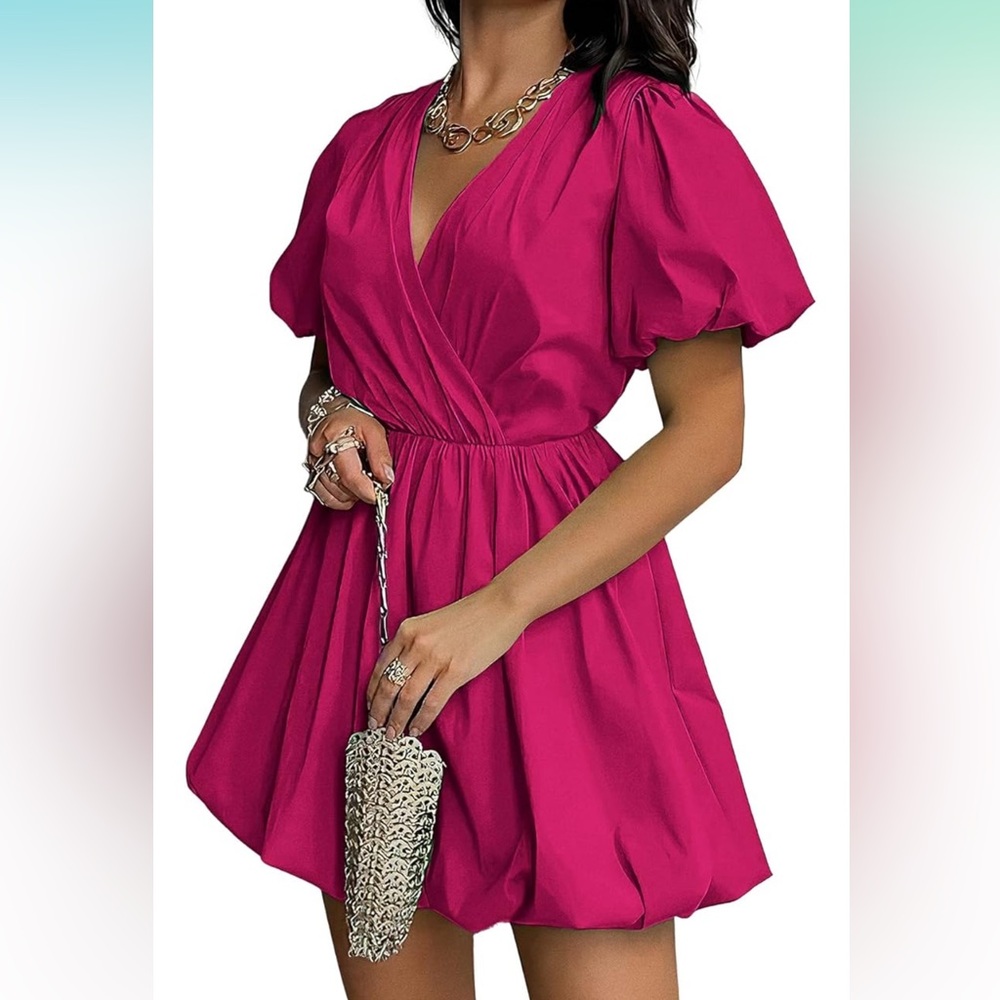 PRETTYGARDEN Women's Casual Short Dress Pink